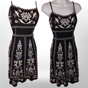 Elegant Black and White Embroidered Dress